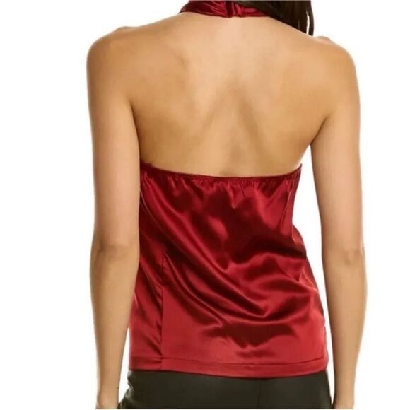 NWT Theory Ertil Convertible Cross Front Plunge Silk
Halter Top Red Dahlia Small - Picture 6 of 12